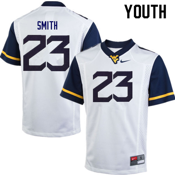 NCAA Youth Tykee Smith West Virginia Mountaineers White #23 Nike Stitched Football College Authentic Jersey LR23V03HS